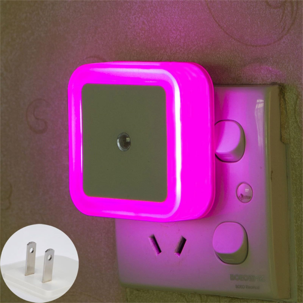 LED Plug-In Night Light – Auto On/Off Sensor | Soft Pink Glow