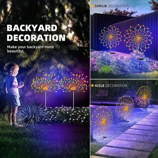 200LED Solar Firework String Light – Outdoor Waterproof Garden Light | 8 Lighting Modes