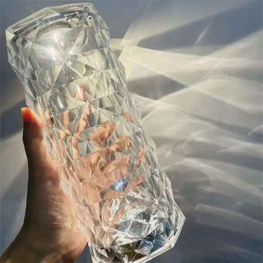 16 Colors Diamond Rose Crystal Touch Lamp – USB Rechargeable | Remote + Touch Control