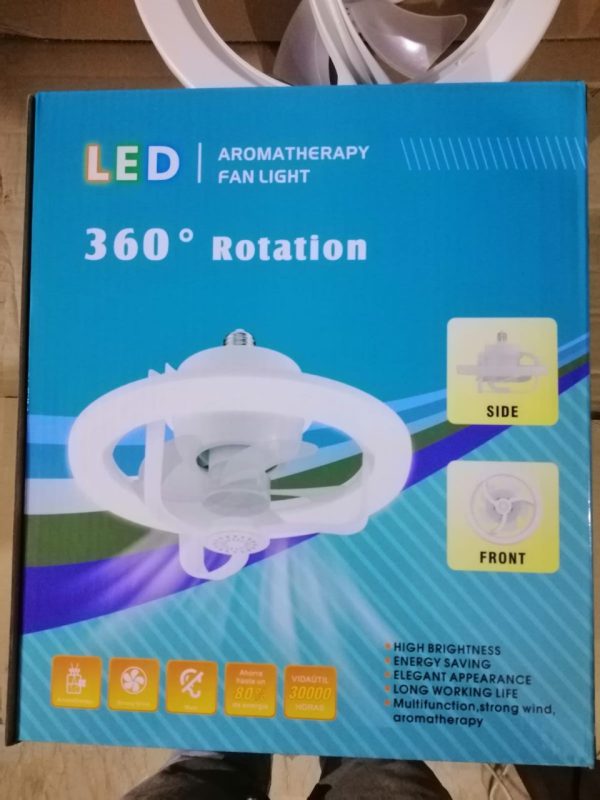 360° Rotating Socket Ceiling Fan with LED Light & Remote – E27 Base | 16 RGB Colors | 3 Speeds | 2 Timers