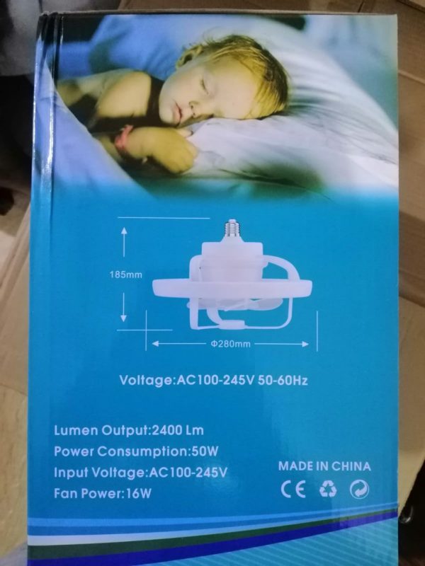 360° Rotating Socket Ceiling Fan with LED Light & Remote – E27 Base | 16 RGB Colors | 3 Speeds | 2 Timers