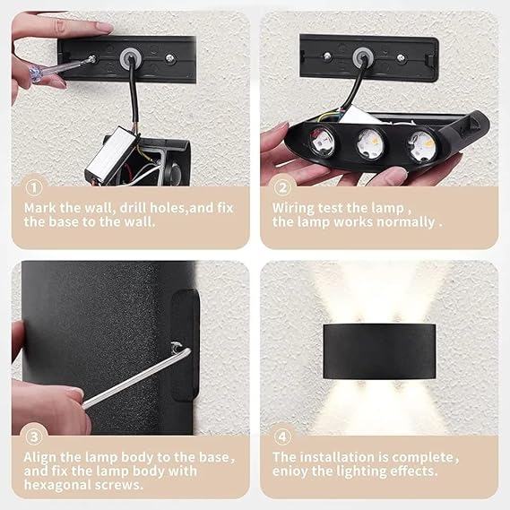 4-Way Waterproof LED Wall Light – 4W | Up & Down Adjustable Beam Outdoor Fancy Wall Lamp