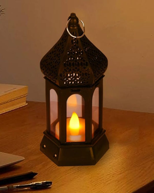 Antique Black Candle LED Wind Lamp – Vintage Charm for Every Corner