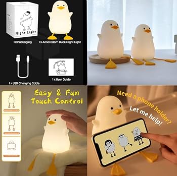 Duck Night Light – Cute, Soft & Rechargeable Silicone Lamp