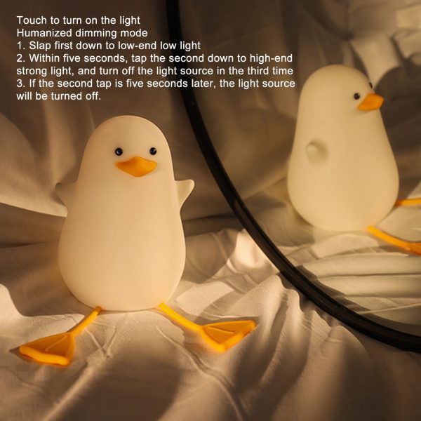Duck Night Light – Cute, Soft & Rechargeable Silicone Lamp