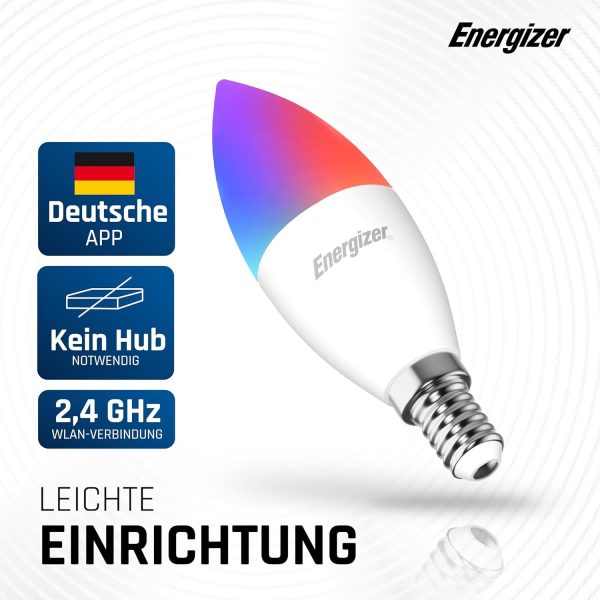 Energizer Smart LED Multicolor WiFi Bulb – 5.5W | App & Voice Control | E14 Holder