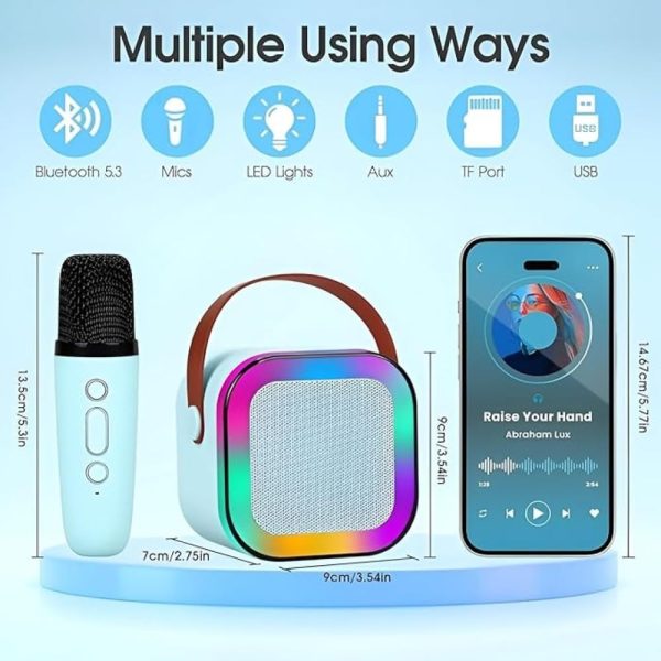 K12 Wireless Bluetooth Karaoke Speaker – Portable Stereo Sound with Double Mic