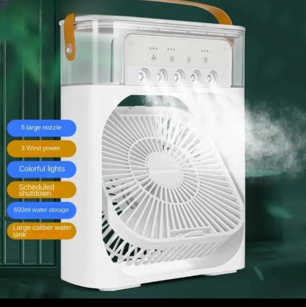 Portable USB Air Cooler Fan with LED Night Light & Humidifier