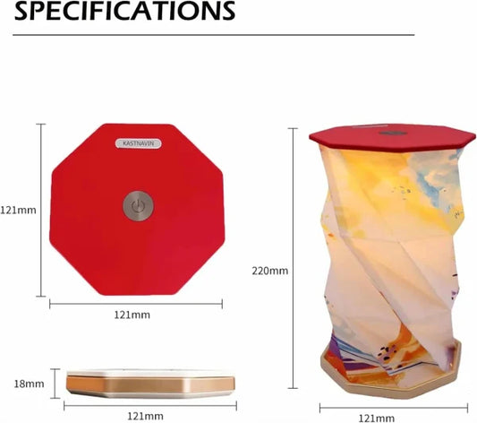 Portable Folding Wooden Table Lamp – Artistic, Rechargeable & Stylish