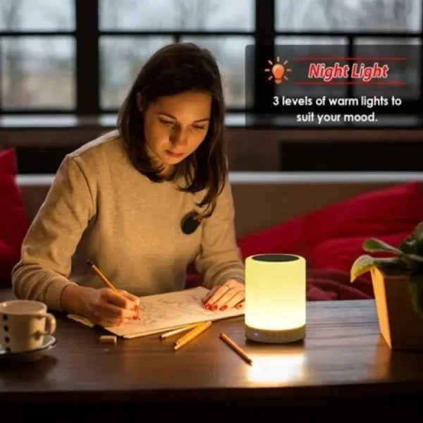Portable Touch Lamp Bluetooth Speaker – Smart Night Light with Color Changing & Music Playback