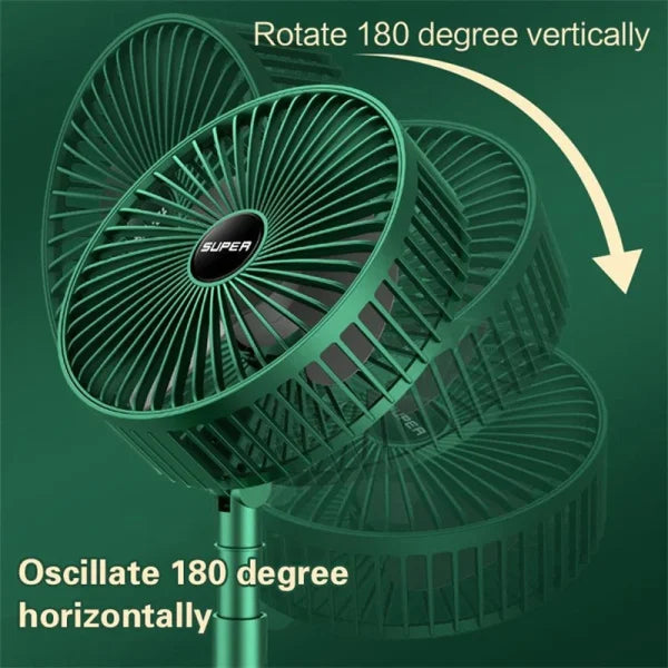 Rechargeable Telescopic Folding Fan – USB Powered & Adjustable