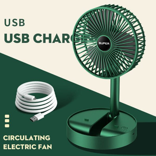 Rechargeable Telescopic Folding Fan – USB Powered & Adjustable