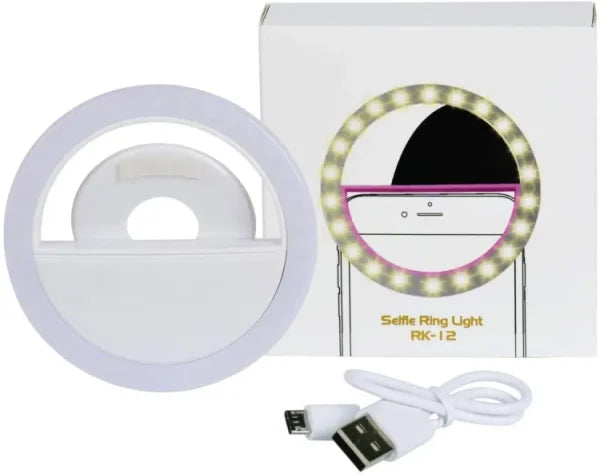 Selfie Ring Light with LED Camera Flash – Rechargeable & Portable