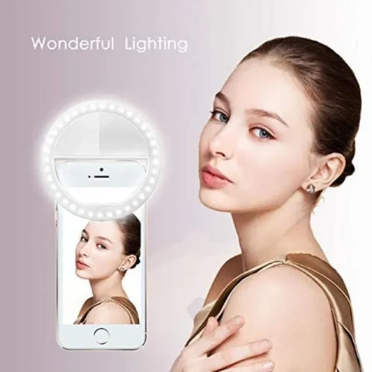 Selfie Ring Light with LED Camera Flash – Rechargeable & Portable