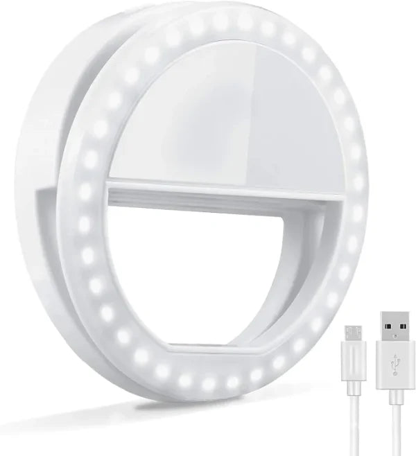 Selfie Ring Light with LED Camera Flash – Rechargeable & Portable