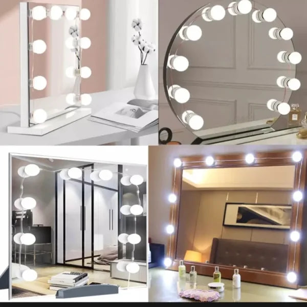 Vanity Mirror Fill Light – 3 Colors Adjustable LED Bulbs | USB Powered Makeup Light String