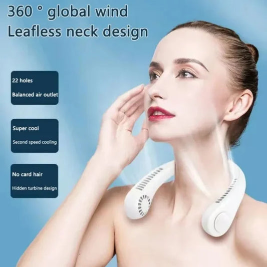 X5 Leafless Hanging Neck Fan – Hands-Free Cooling On the Go